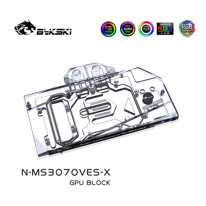 Bykski 3070 GPU bloc de refroidissement par eau pour MSI GeForce RTX 3070 VENTU, système de refroidissement liquide de carte graphique, N-MS3070VES-X 