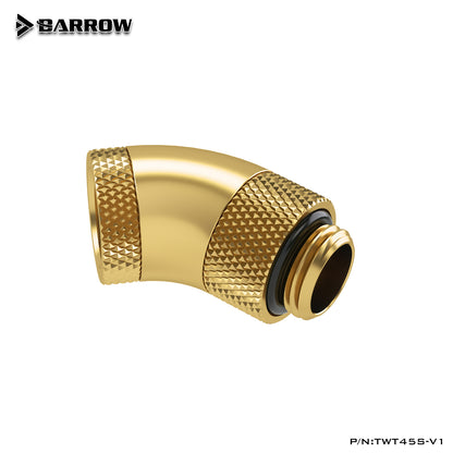 Barrow 45 Degree Double-side Rotary Fitting Adapter Rotating G1/4''Thread Water Cooling Adaptors TWT45S-V1