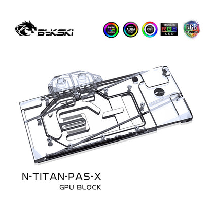 Bykski GPU Water Block For GTX 1070 / 1070Ti / 1080 / 1080Ti Founder Edition, Full Cover With Backplate PC Water Cooling Cooler, N-TITAN-PAS-X