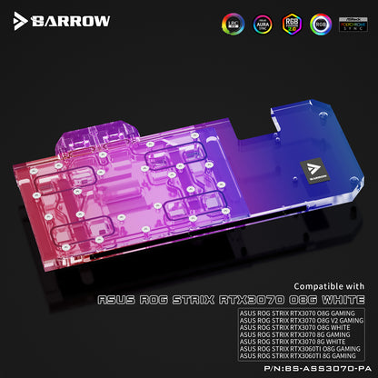 FormulaMod Barrow RTX 3070 full-cover GPU waterblock — silent local AI workload cooling (view 7)