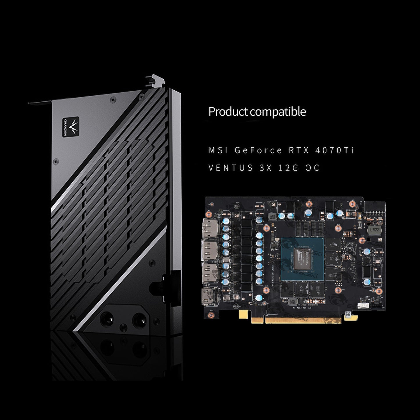 Granzon Full Armor GPU Block For Gigabyte RTX 4090 Windforce / Aorus Xtreme Windforce 24G, Bykski Premium Sub-Brand High Quality Series GPU Water Cooling Cooler, GBN-MS4070TIVES