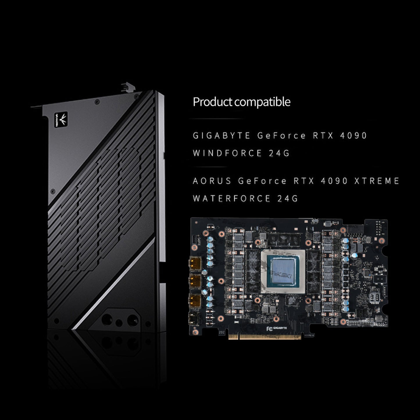Granzon Full Armor GPU Block For Gigabyte RTX 4090 Windforce / Aorus Xtreme Windforce 24G, Bykski Premium Sub-Brand High Quality Series GPU Water Cooling Cooler, GBN-GV4090WF