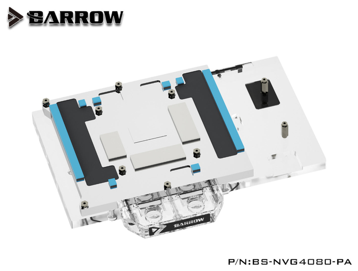 Barrow GPU Water Block For Nvidia RTX 4080 / 4080 Super Founders Edition, Full Cover With Backplate PC Water Cooling Cooler, BS-NVG4080-PA