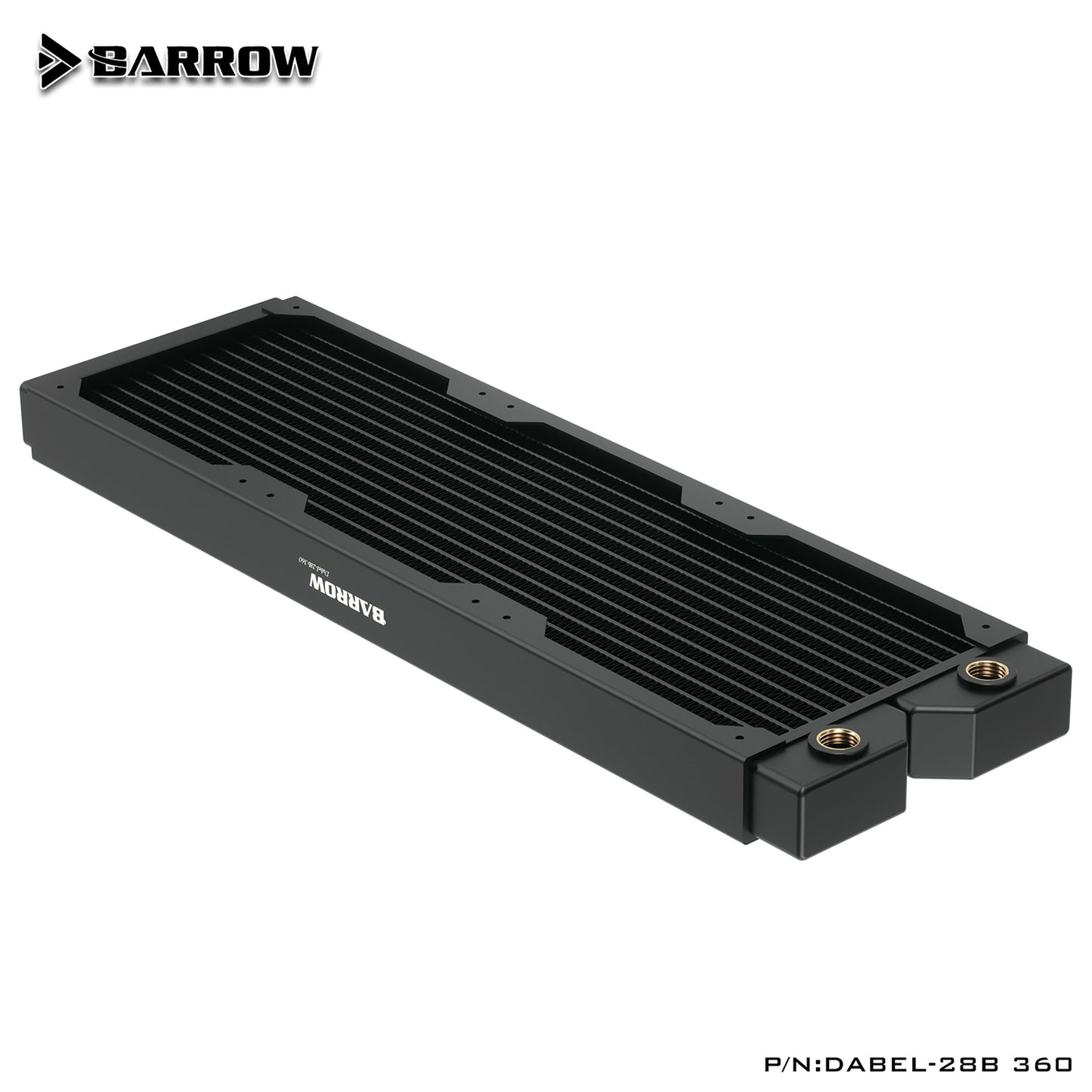 Barrow 120/240/360/480 Red Copper Radiator, Black/White 28mm Thickness G1/4" Thread High-density Revolving Heat Dissipation Passageway Radiator, For Water Cooling System, Dabel-28b Dabel-28a