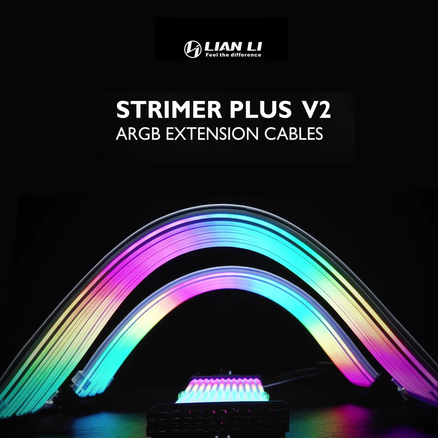 Lian Li Strimer Plus V2, Addressable 5v A-RGB Power Extesion Cable Kit, For Motherboard ATX 24pin PCI-E GPU 8pin | PC Cable