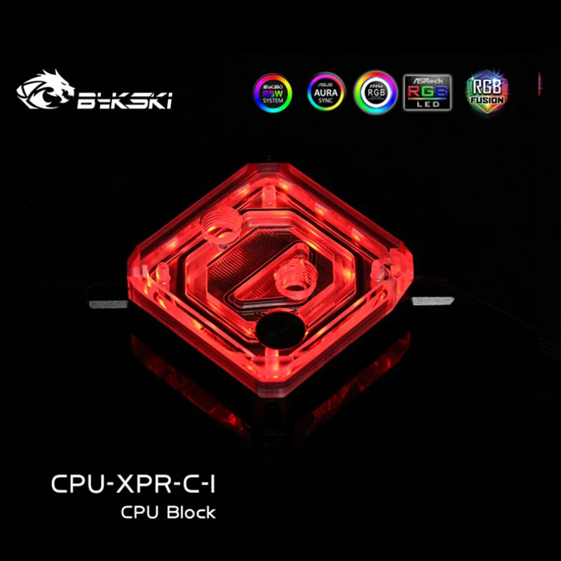 Bloc d'eau CPU Bykski pour Intel LGA115X 1700 / AMD AM4 Ryzen 3/5/7/9, refroidissement par eau CPU CPU-XPR-CI / CPU-XPR-CM 