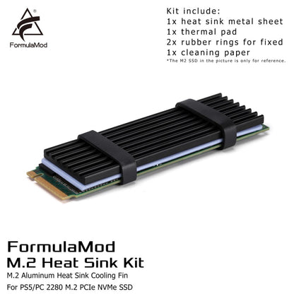 FormulaMod M.2 Heat Sink Kit, M.2 Aluminum Heat Sink Steel Cooling Fin , For PS5/PC 2280 M.2 PCIe NVMe SSD Fm-M2SRP