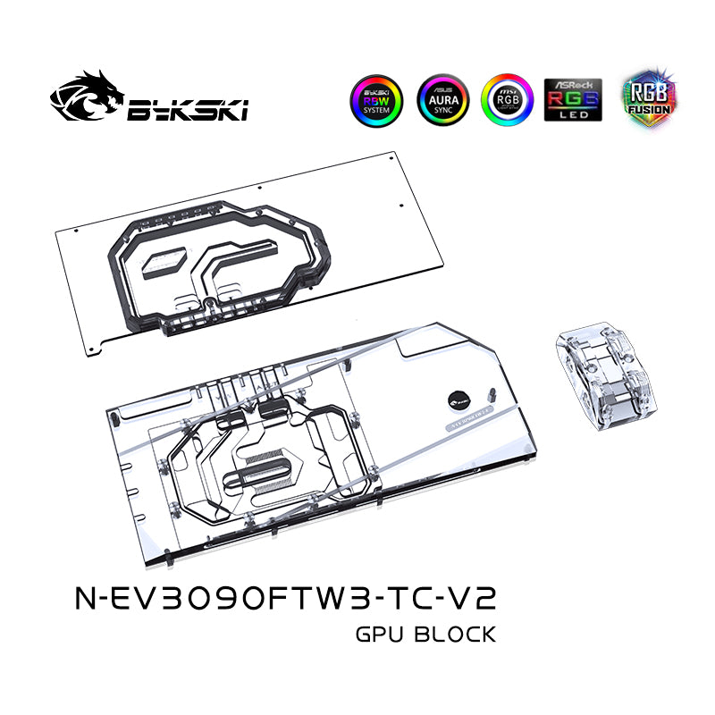 Bykski GPU Block With Active Waterway Backplane For EVGA RTX 3090 3080Ti 3080 FTW3 Ultra Gaming , Water Cooler N-EV3090FTW3-TC-V2