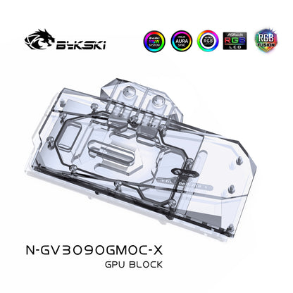 Bykski GPU Water Cooling Block For GIGABYTE RTX 3090 3080 3080Ti GAMING OC, Graphics Card Liquid Cooler System, N-GV3090GMOC-X