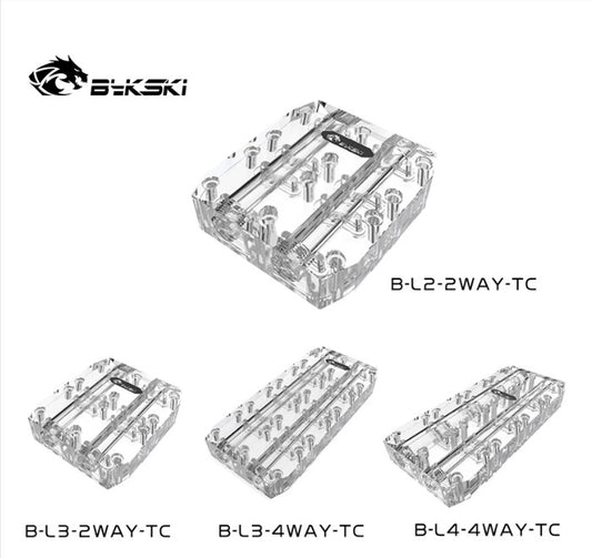 Bykski Multi Graphics Card Bridge Module Waterway Acrylic Connection For 2/4 GPU Water Block with Active Backplate B-L3-2WAY-TC