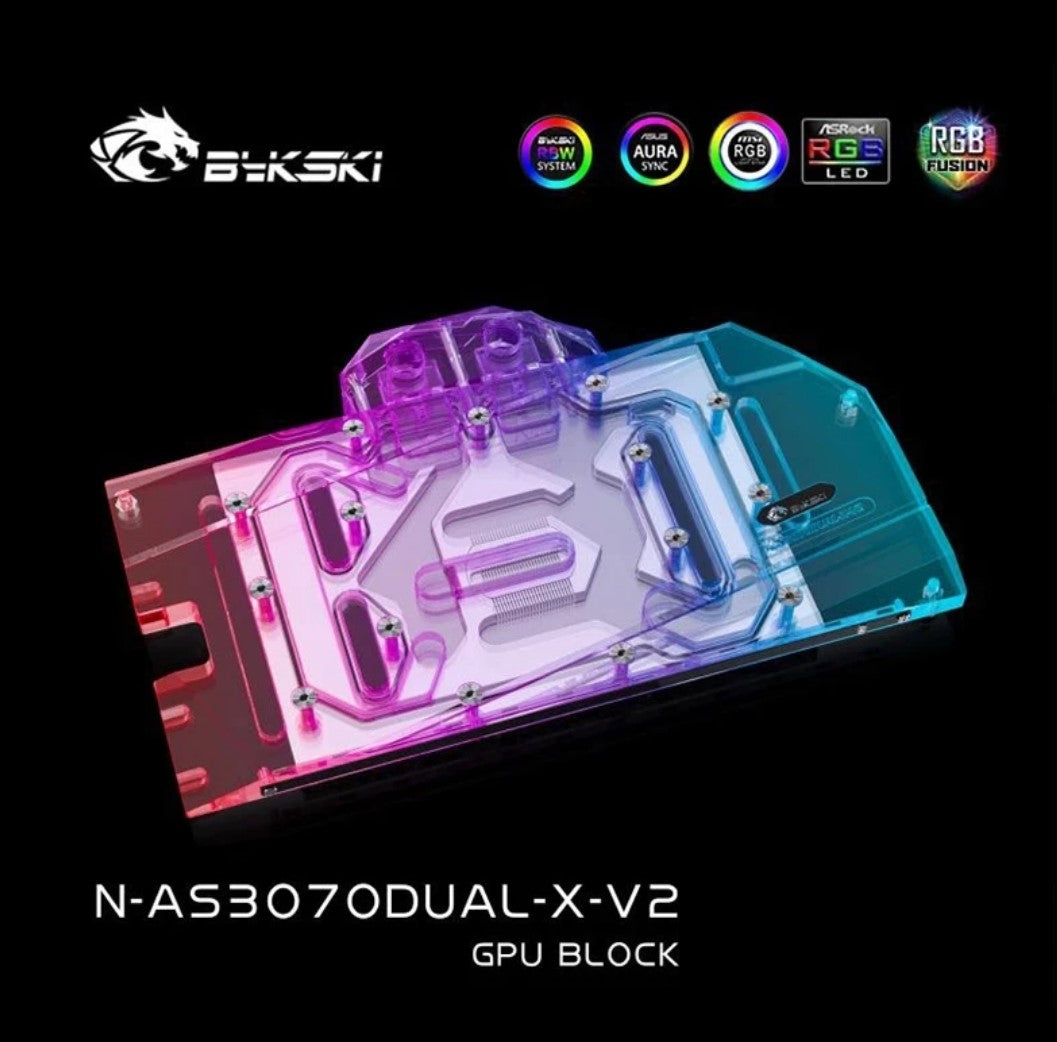 Bykski GPU Cooling Block For ASUS DUAL TUF KO RTX 3070 3060Ti 3060 ,Graphics Card Liquid Cooler System, N-AS3070DUAL-X-V2