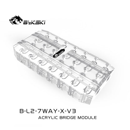 Bykski Multi Graphics Card Bridging Module Acrylic Connectors Use for 2/3/4 GPU Card Connection Channel, B-L4-2WAY-X-V3
