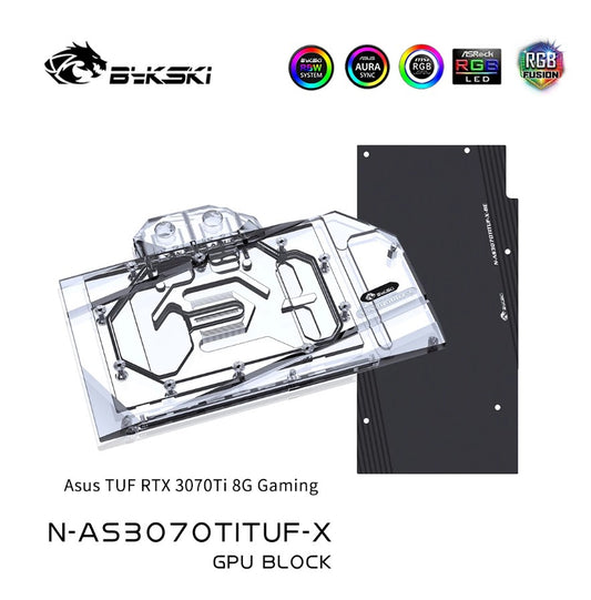 Bykski GPU Block For Asus TUF RTX 3070 Ti 8G Gaming Full Cover GPU Water Cooling Cooler N-AS3070TITUF-X
