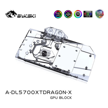 Bykski GPU Block For PowerColor Dataland RX5700XT Red Dragon , Full Cover Liquid Cooler GPU Water Cooling A-DL5700XTDRAGON-X