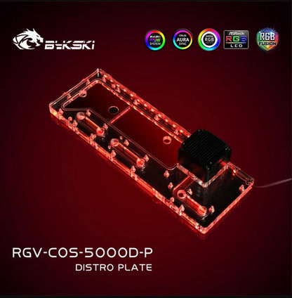 Bykski Distro Plate For CORSAIR 5000D Case , Acrylic Waterway Board Combo DDC Pump, 5V A-RGB , RGV-COS-5000D-P
