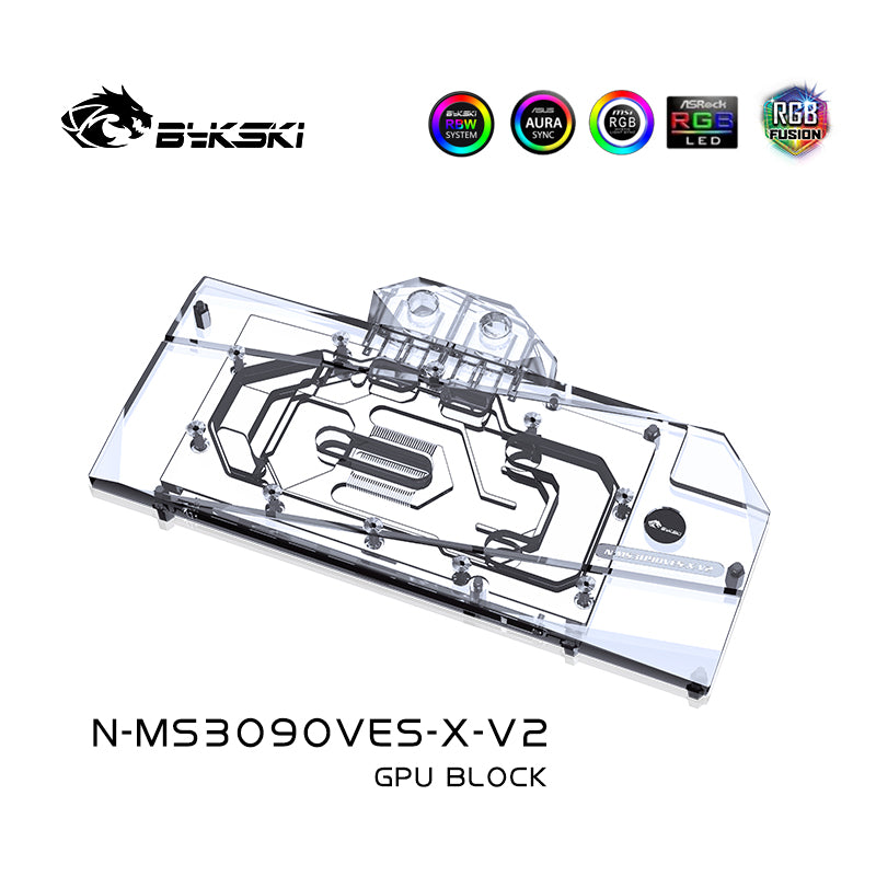 Bykski 3080 3090 GPU Water Cooling Block For MSI RTX3090 3080 VENTUS, Graphics Card Liquid Cooler System, N-MS3090VES-X-V2