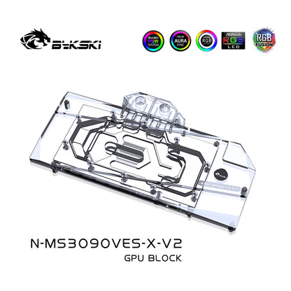 Bykski 3080 3090 GPU bloc de refroidissement par eau pour MSI RTX3090 3080 VENTUS, système de refroidissement liquide de carte graphique, N-MS3090VES-X-V2