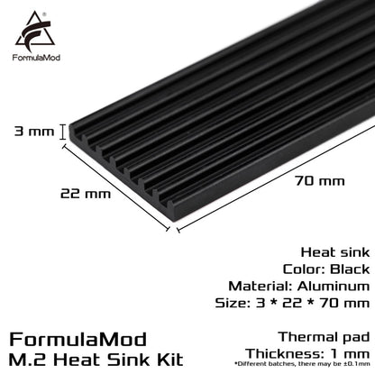 FormulaMod M.2 Heat Sink Kit, M.2 Aluminum Heat Sink Steel Cooling Fin , For PS5/PC 2280 M.2 PCIe NVMe SSD Fm-M2SRP