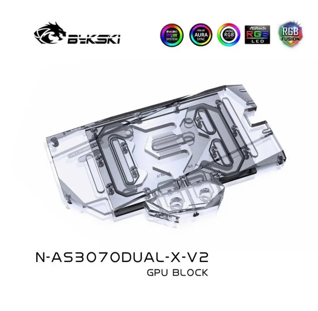 Bykski GPU Cooling Block For Asus Dual / Tuf / Ko RTX 3070/3060Ti/3060, Graphics Card Liquid Cooler System, N-AS3070DUAL-X-V2