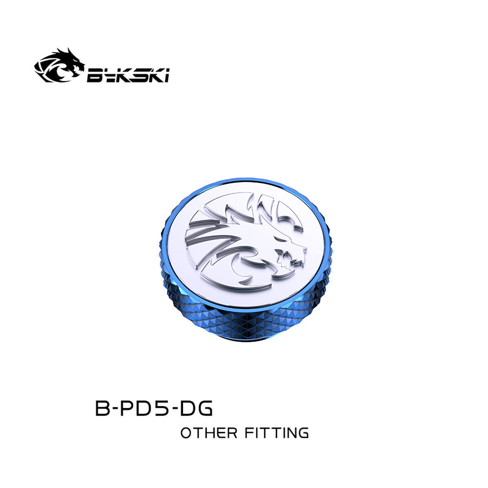 Bykski Emboss Plug, Handscrew Water Stopper, Boutique Frost Dragon Multiple Color G1/4" Water Cooling Adapter, B-PD5-DG