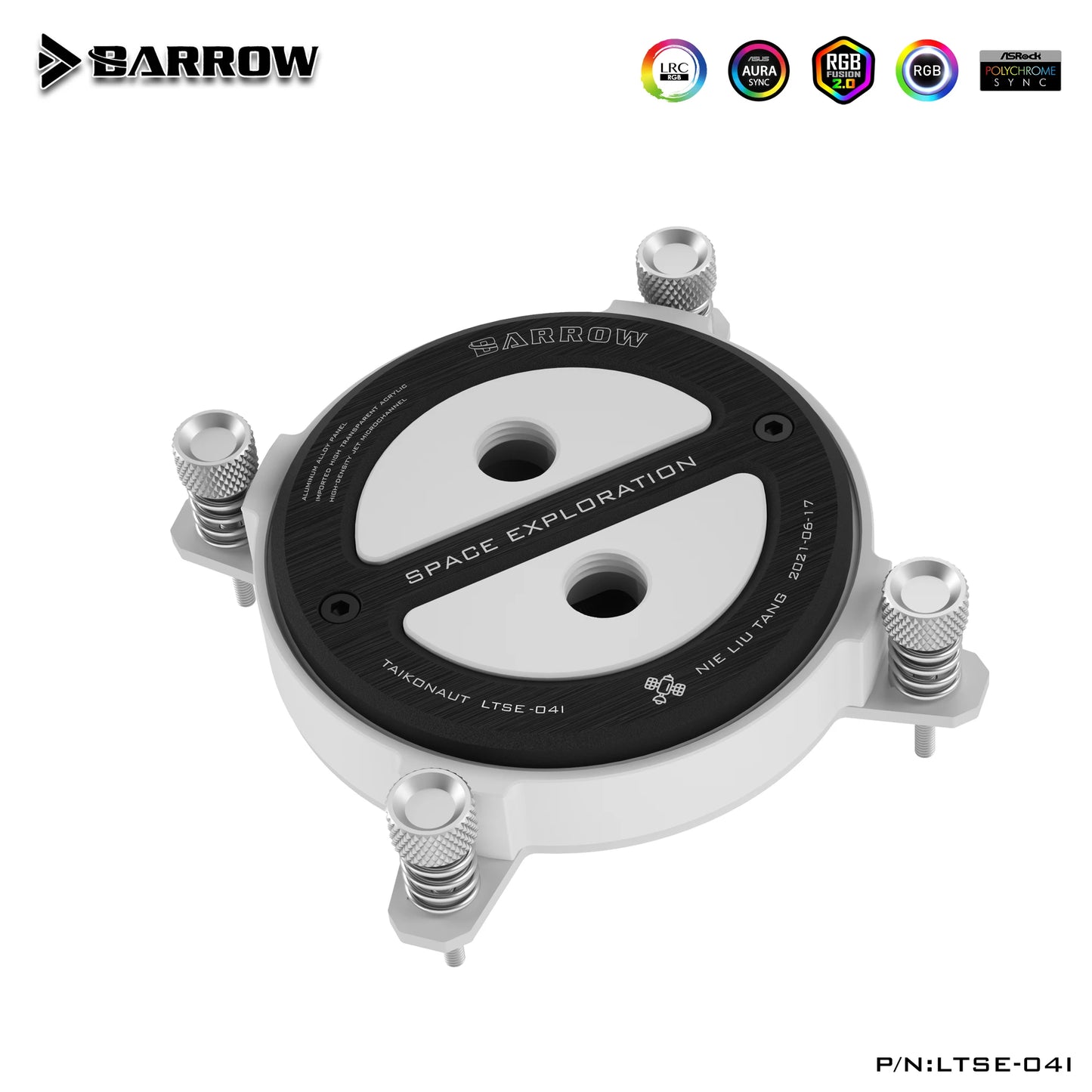 Barrow Astronaut Edition CPU Block, For Intel and AMP CPU, LRC 2.0 Acrylic Micro Waterway Water Cooling Cooler, LTSE-04I LTSEA-04N