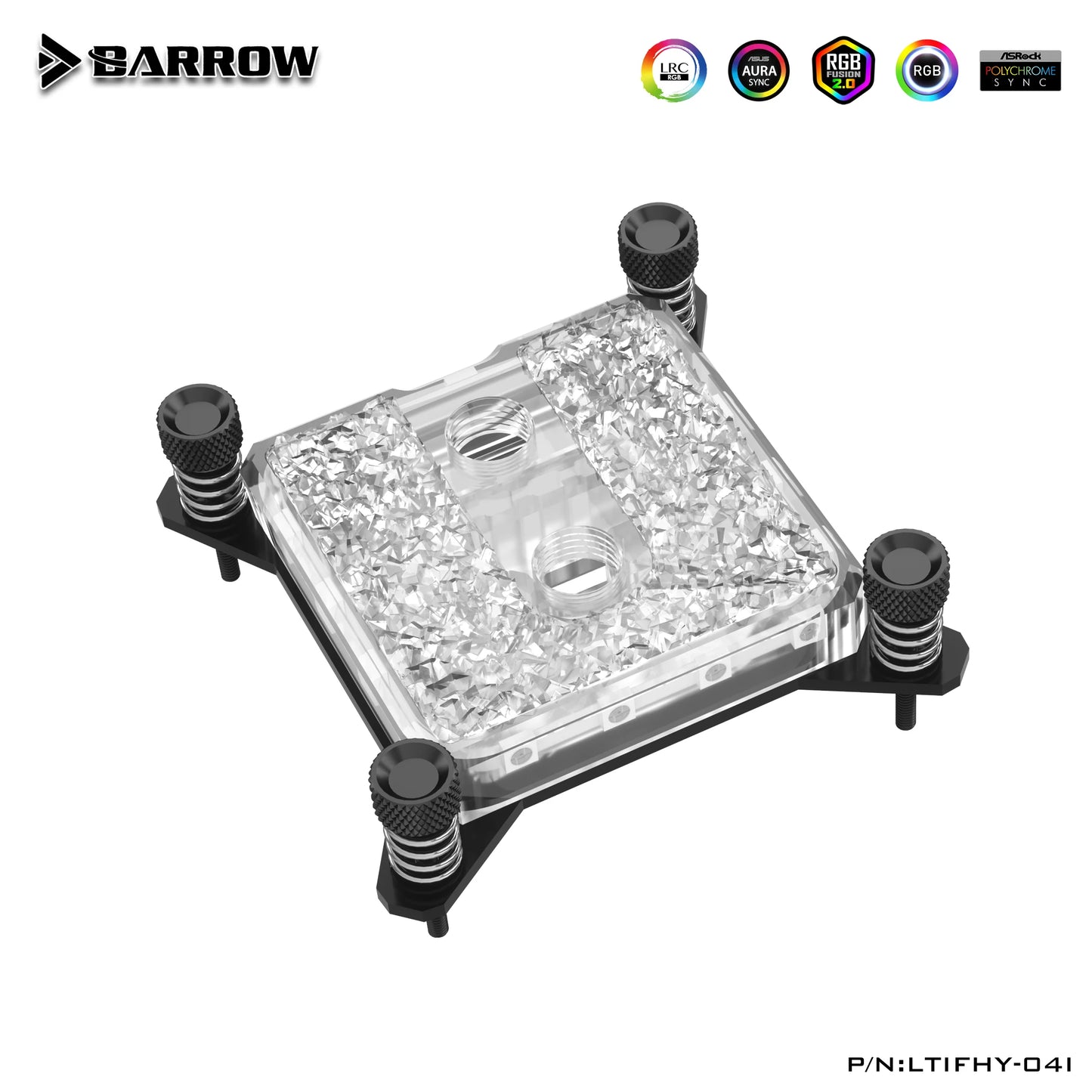 Barrow CPU Block For Intel and AMD Platform Icicle Series Acrylic or Brass Top Optional LRC 2.0 5v 3pin Microwaterway Cpu Cooler, LTIFH-04I LTIFHA-04