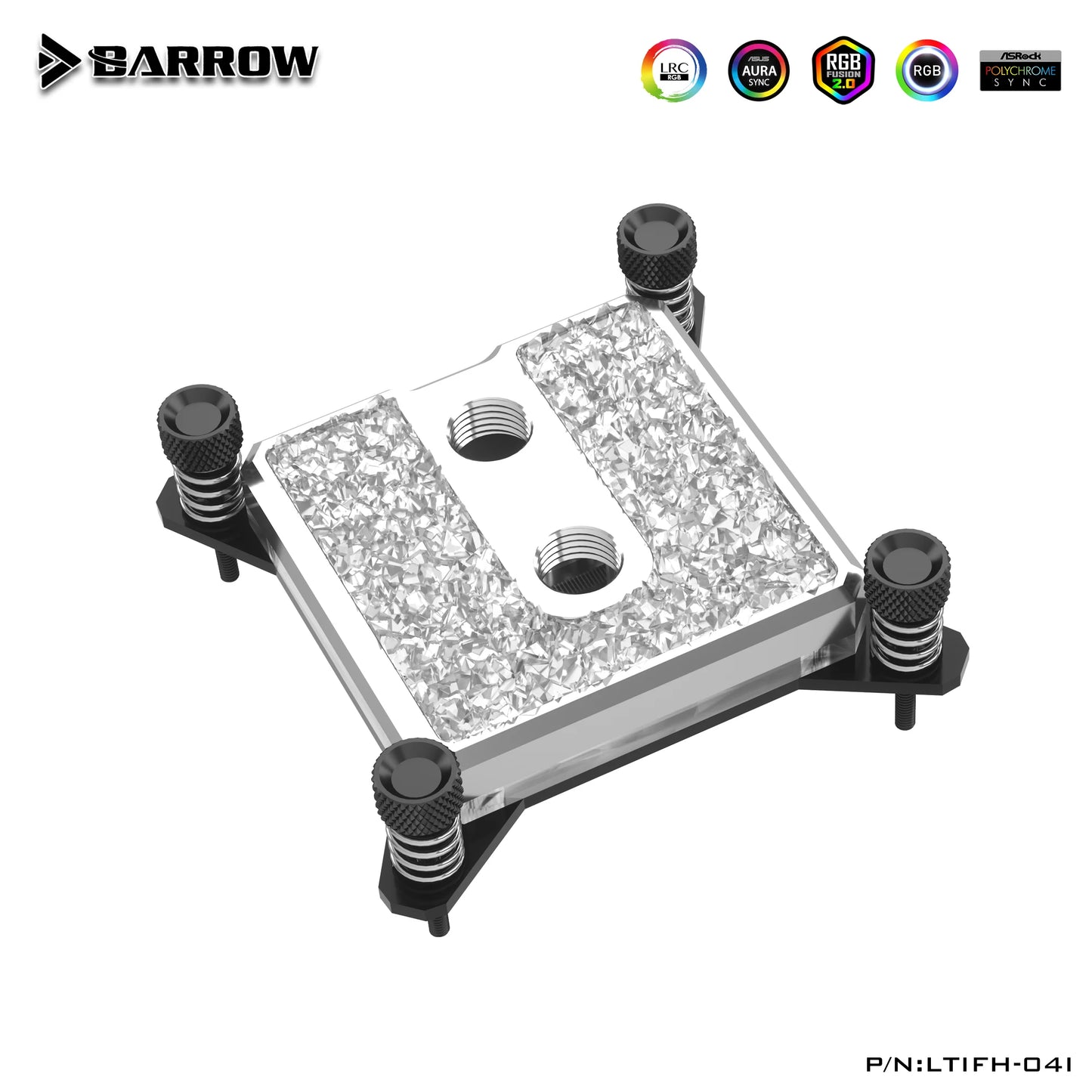 Barrow CPU Block For Intel and AMD Platform Icicle Series Acrylic or Brass Top Optional LRC 2.0 5v 3pin Microwaterway Cpu Cooler, LTIFH-04I LTIFHA-04