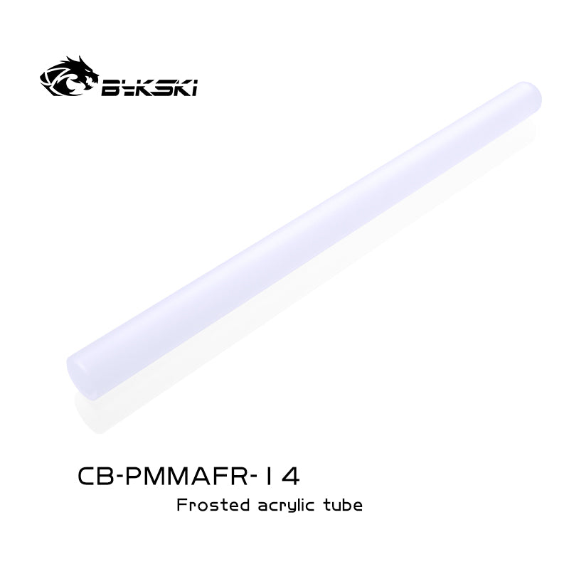 Tubes durs en acrylique givré Bykski 500mm, Transmission de la lumière acrylique de haute qualité, 14x10mm OD14 ID10, 2 Tubes/lot, CB-PMMAFR-14 