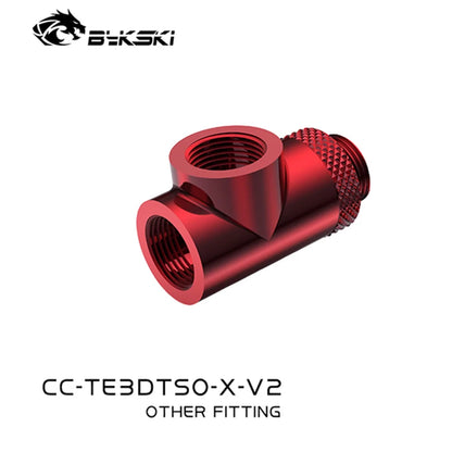 Bykski CC-TE3DTSO-X-V2 Rotatable 3-Way Split Fitting, G1/4" Rotate 360° Direction Adjustment T-type Splitter Adapter