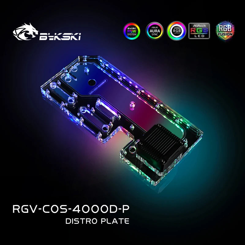 Bykski Distro Plate For Corsair 4000D Case, Acrylic Waterway Board Combo DDC Pump, 5V A-RGB , RGV-COS-4000D-P