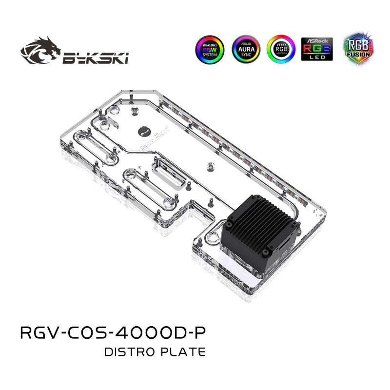 Bykski Distro Plate For Corsair 4000D Case, Acrylic Waterway Board Combo DDC Pump, 5V A-RGB , RGV-COS-4000D-P