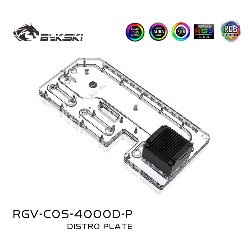 Bykski Distro Plate For Corsair 4000D Case, Acrylic Waterway Board Combo DDC Pump, 5V A-RGB , RGV-COS-4000D-P | Distro Plate