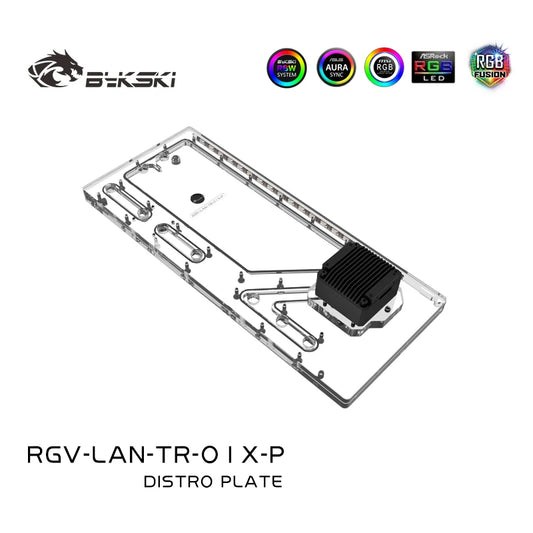 Plaque de distribution Bykski pour boîtier LianLi ODYSSEY X, pompe DDC combinée de carte de voie navigable acrylique, 5 V A-RGB, RGV-LAN-TR-01X-P 