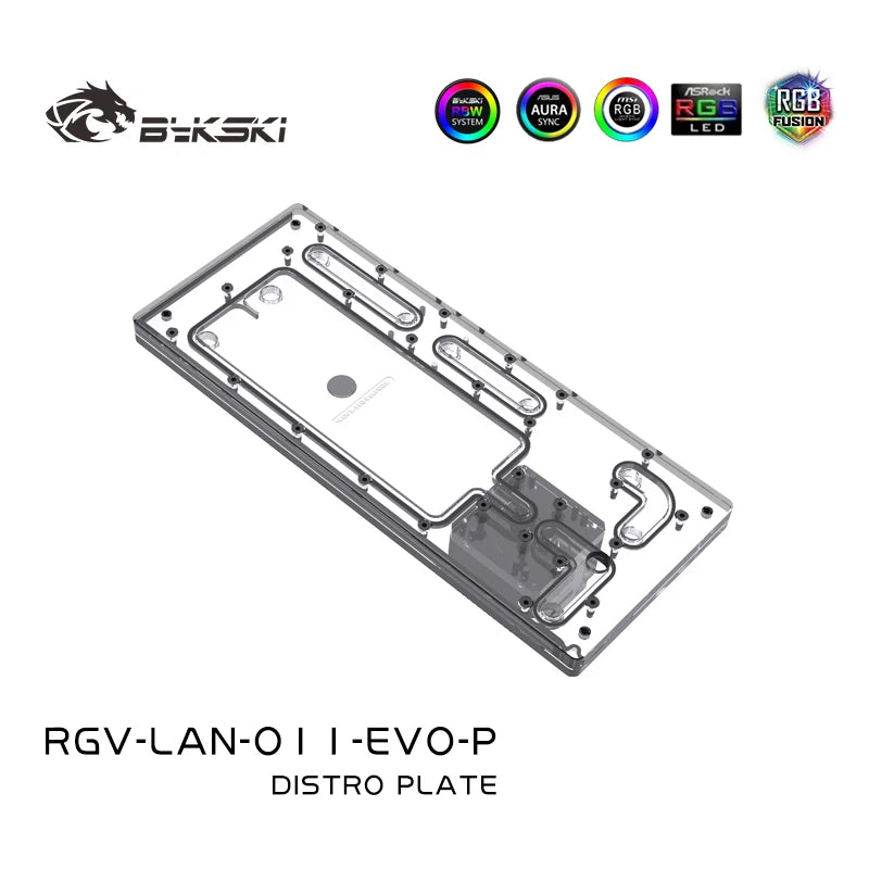 Bykski Distro Plate For Lian Li O11 EVO Case, Acrylic Waterway Board Combo DDC Pump, 5V A-RGB , RGV-LAN-O11-EVO-P
