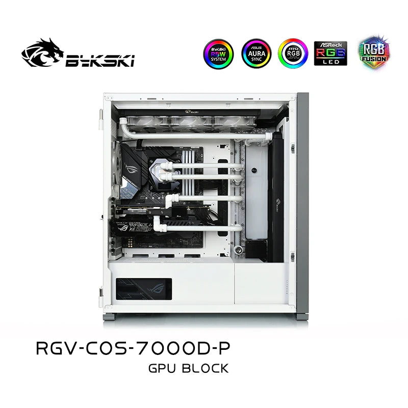 Bykski Distro Plate Kit For CORSAIR 7000D Case, 5V A-RGB Complete Loop For Single GPU PC Building, Water Cooling Waterway Board, RGV-COS-7000D-P