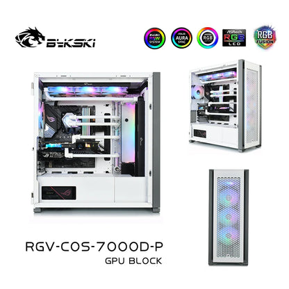 Bykski Distro Plate Kit For CORSAIR 7000D Case, 5V A-RGB Complete Loop For Single GPU PC Building, Water Cooling Waterway Board, RGV-COS-7000D-P