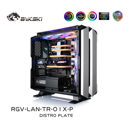 Bykski Distro Plate Kit For LianLi ODYSSEY X Case, 5V A-RGB Complete Loop For Single GPU PC Building, Water Cooling Waterway Board, RGV-LAN-TR-01X-P