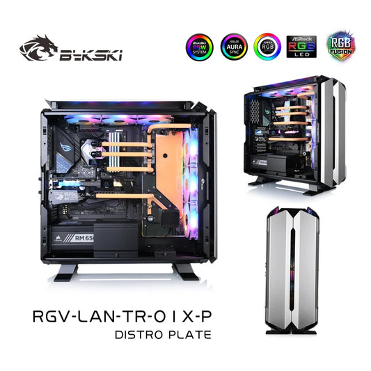 Bykski Distro Plate Kit For LianLi ODYSSEY X Case, 5V A-RGB Complete Loop For Single GPU PC Building, Water Cooling Waterway Board, RGV-LAN-TR-01X-P