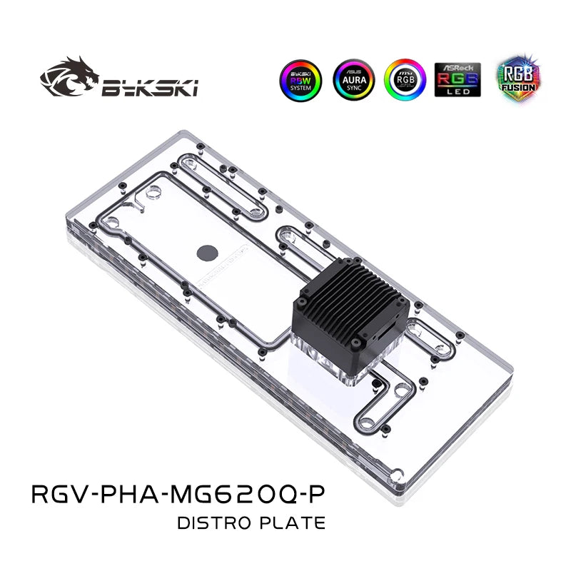 Bykski Distro Plate Kit For Phanteks MG-NE620Q Case, 5V A-RGB Complete Loop For Single GPU PC Building, Water Cooling Waterway Board, RGV-PHA-MG620Q-P
