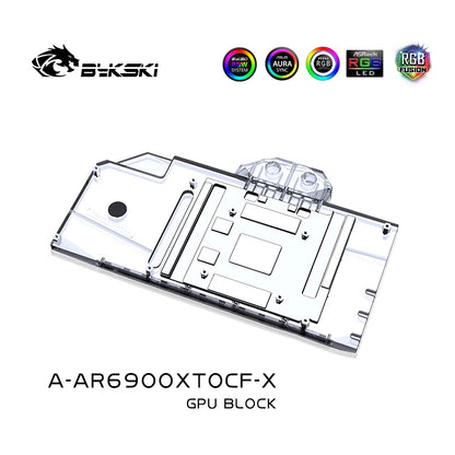 Bykski GPU Block For Asrock Radeon RX6900XT OC Formula 16G , With Backplate GPU Water Cooling Cooler, A-AR6900XTOCF-X