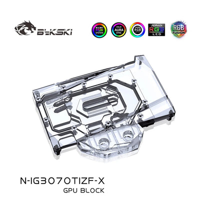 Bykski GPU Block For Colorful RTX 3070 Ti Battle-Ax 8G, Full Cover With Backplate GPU Water Cooling Cooler, N-IG3070TIZF-X
