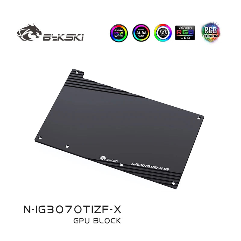 Bloc GPU Bykski pour hache de bataille colorée RTX 3070 Ti 8G couverture complète avec refroidisseur de refroidissement par eau GPU de plaque arrière, N-IG3070TIZF-X 