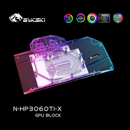 Bykski GPU Block , For HP GeForce RTX 3060TI ,With Backplane Full Cover Graphics Card Liquid Cooling Radiator , N-HP3060TI-X