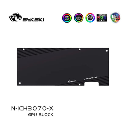 Bloc GPU Bykski pour Inno3D GeForce RTX 3070Ti 3070 Ichill Super Edition avec refroidisseur de refroidissement par eau GPU de plaque arrière, N-ICH3070-X 