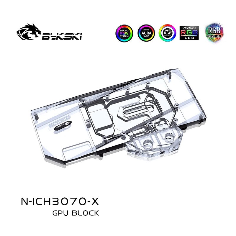 Bloc GPU Bykski pour Inno3D GeForce RTX 3070Ti 3070 Ichill Super Edition avec refroidisseur de refroidissement par eau GPU de plaque arrière, N-ICH3070-X 