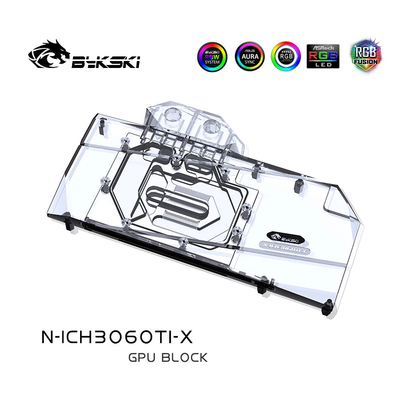Bloc GPU Bykski pour Inno3D RTX 3060TI/3060 ICHILL IceDragon Super édition couverture complète avec plaque arrière, N-ICH3060TI-X 