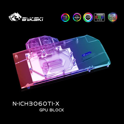Bykski GPU Block For Inno3D RTX 3060TI/3060 iChill, AX 3060, Full Cover With Backplate , N-ICH3060TI-X
