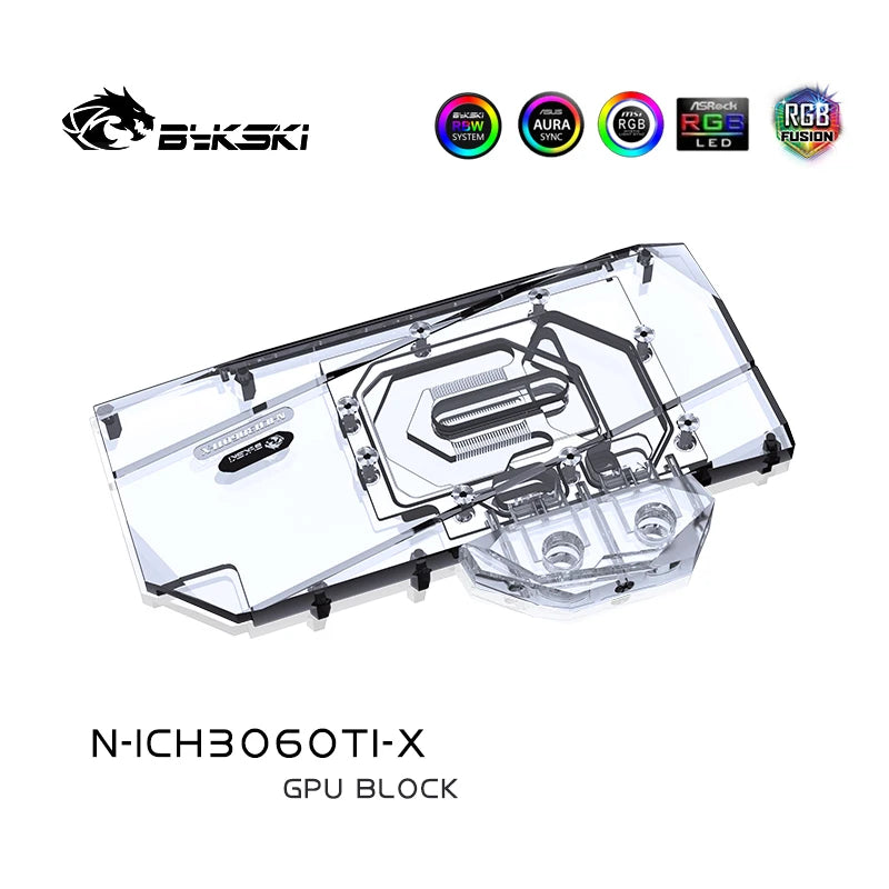 Bykski GPU Block For Inno3D RTX 3060TI/3060 iChill, AX 3060, Full Cover With Backplate , N-ICH3060TI-X
