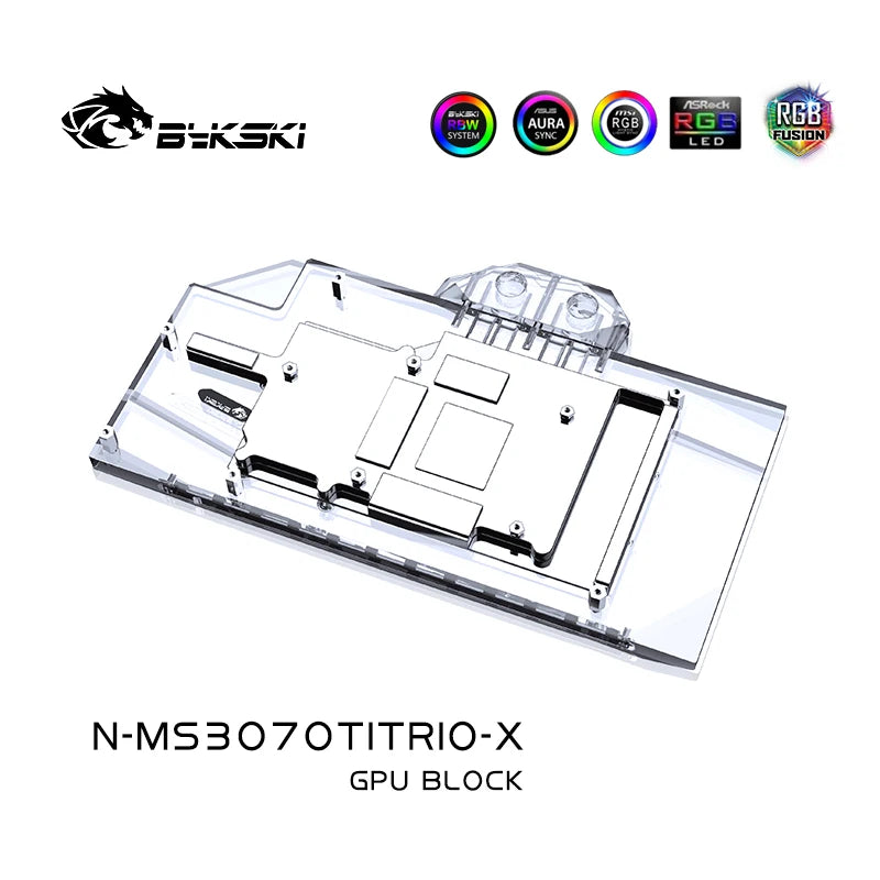 Bykski GPU Block For MSI RTX 3070Ti/3070/3060Ti/3060 Suprim / Gaming Trio, Full Cover GPU Water Cooling Cooler N-MS3070TITRIO-X