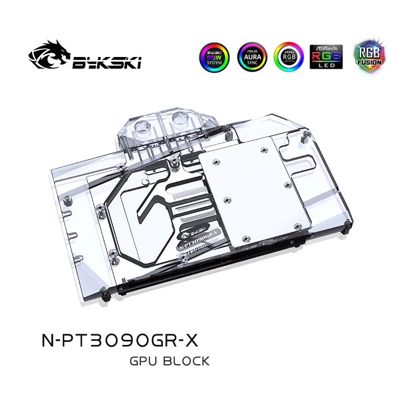 Bloc GPU Bykski pour Palit RTX3090 GameRock OC couverture complète avec plaque arrière refroidisseur de refroidissement par eau GPU, N-PT3090GR-X 